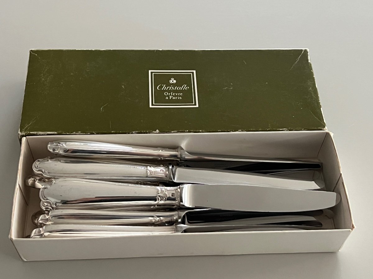 Christofle Pompadour Model 12 Dessert / Cheese / Dessert Knives  -photo-4