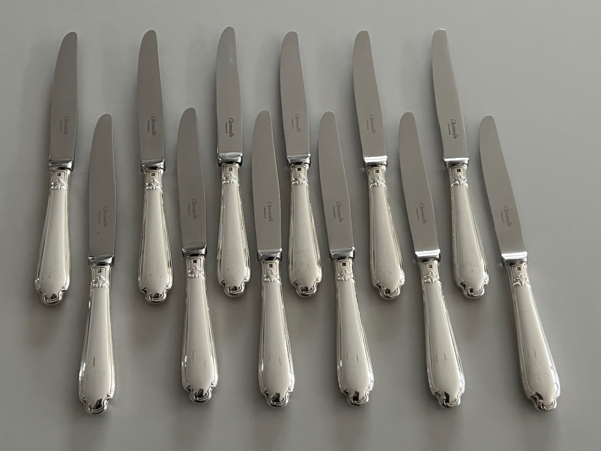 Christofle Pompadour Model 12 Dessert / Cheese / Dessert Knives  