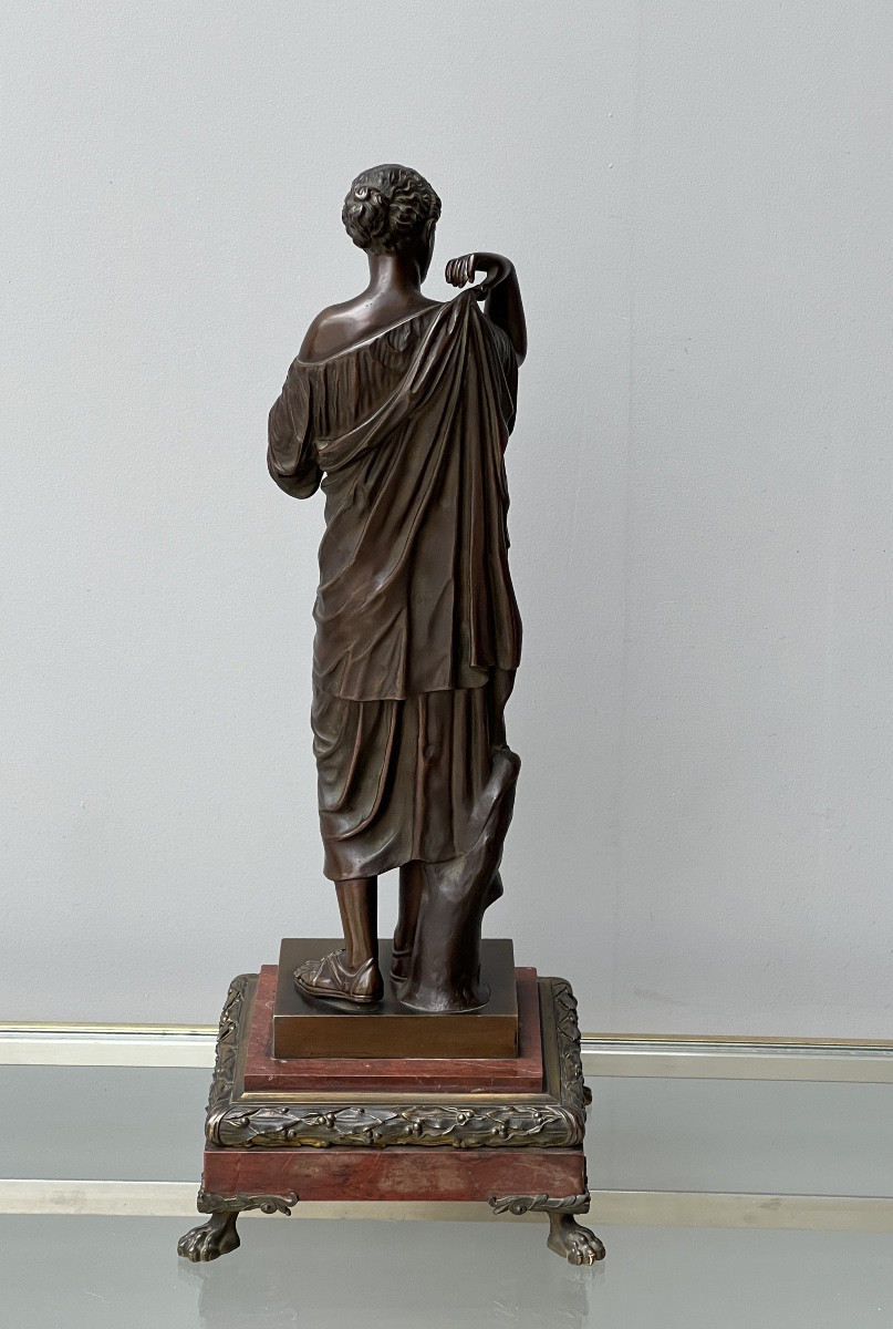 Diana Of Gabies In Bronze After Antique 19th Century -photo-2