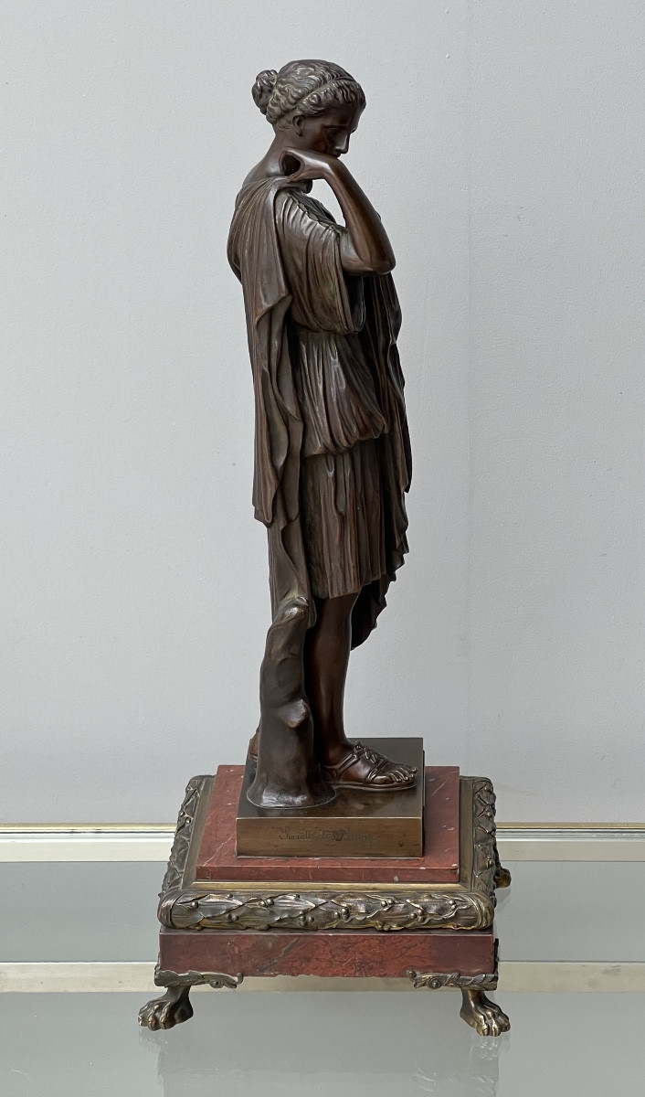 Diana Of Gabies In Bronze After Antique 19th Century -photo-5