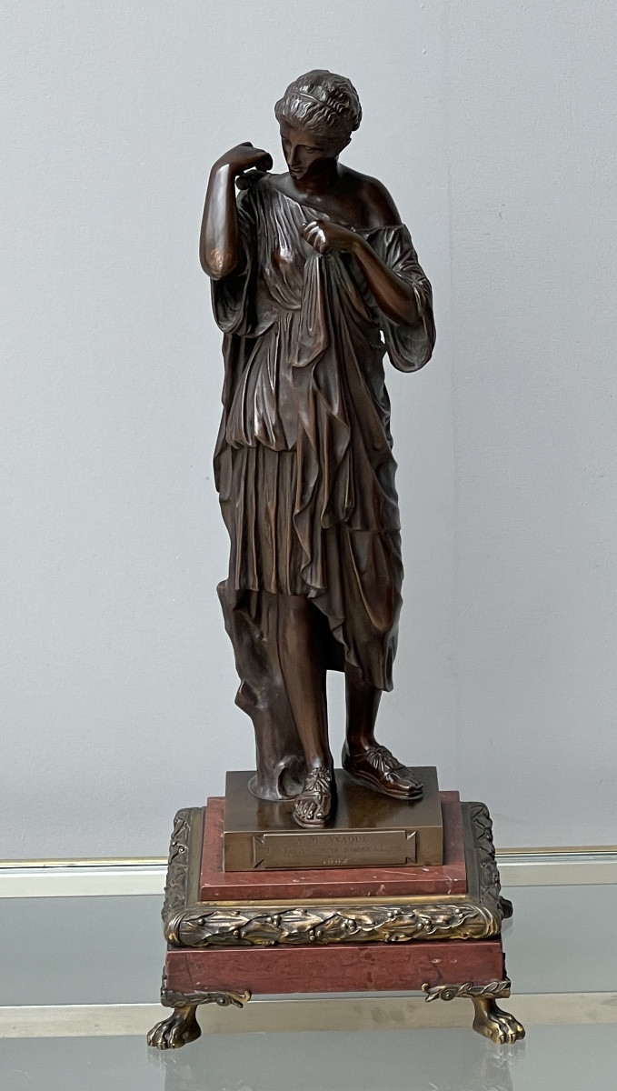 Diana Of Gabies In Bronze After Antique 19th Century -photo-6