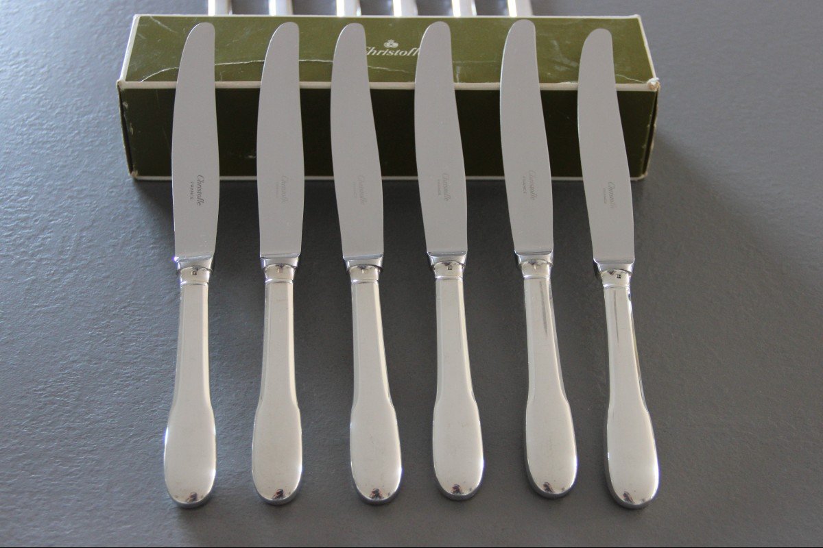 Christofle Model Cluny 12 Dessert / Cheese Knives-photo-2