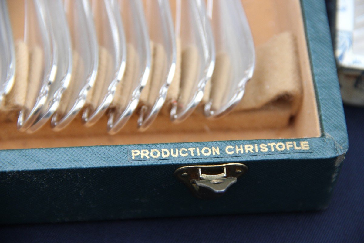 Christofle / Alfénide Pompadour Model 60 Piece Housewife-photo-6