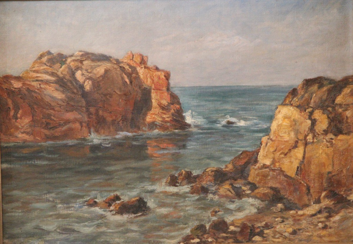 Rocher Du Paon île De Bréhat In Brittany Painted By Eysseric Joseph 1860-1932-photo-2