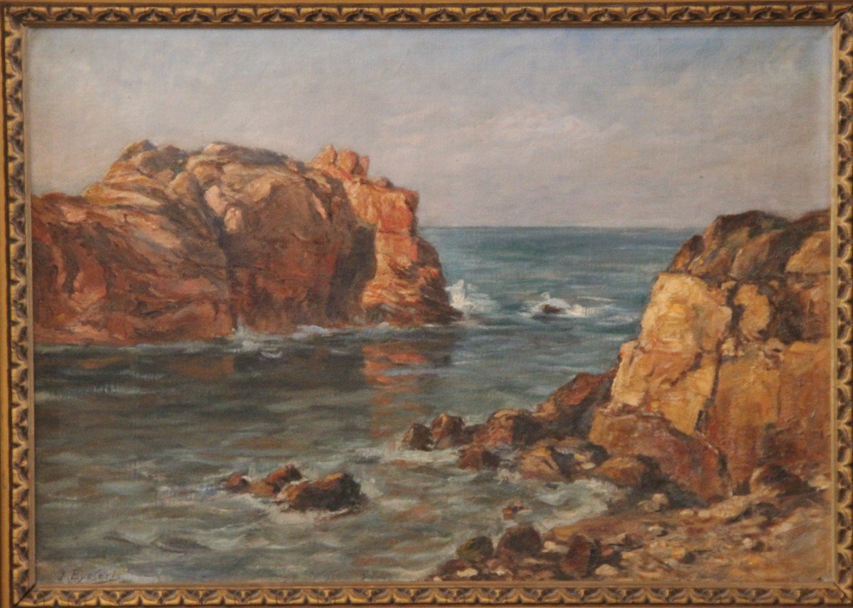 Rocher Du Paon île De Bréhat In Brittany Painted By Eysseric Joseph 1860-1932-photo-3