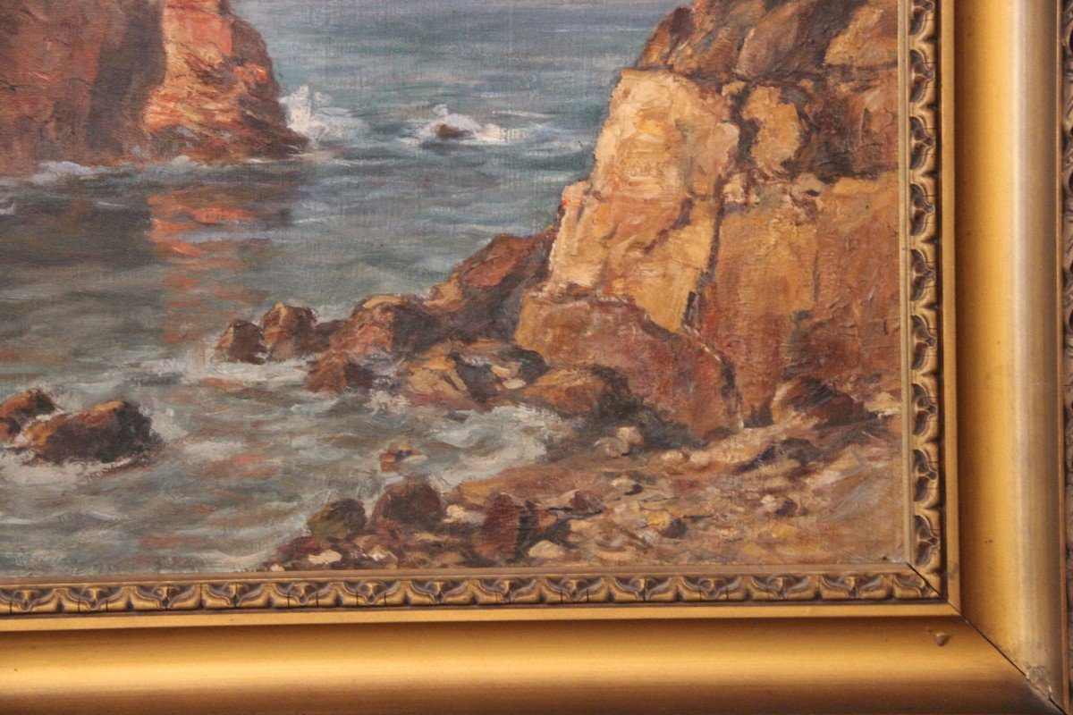 Rocher Du Paon île De Bréhat In Brittany Painted By Eysseric Joseph 1860-1932-photo-4