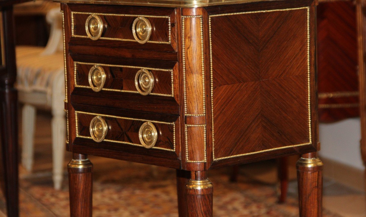 Chiffonniere Table In Napoleon III Marquetry-photo-4