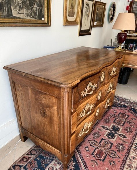 Commode Provençale Arbalète d'Epoque Louis XV En Noyer-photo-4