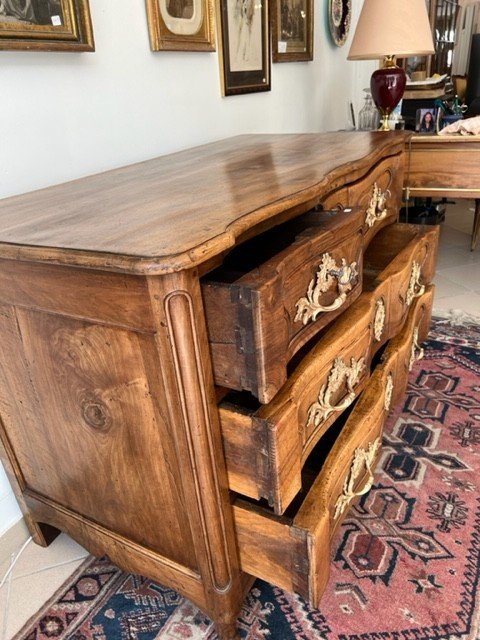 Commode Provençale Arbalète d'Epoque Louis XV En Noyer-photo-1