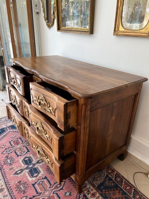 Provençal Crossbow Commode Louis XV Period In Walnut-photo-3