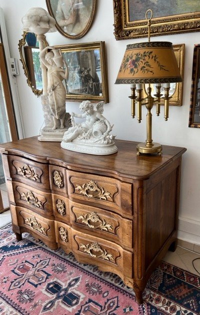 Commode Provençale Arbalète d'Epoque Louis XV En Noyer-photo-5