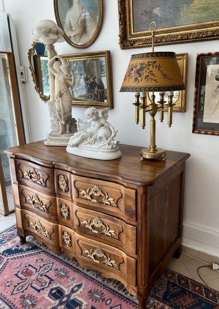 Provençal Crossbow Commode Louis XV Period In Walnut-photo-6