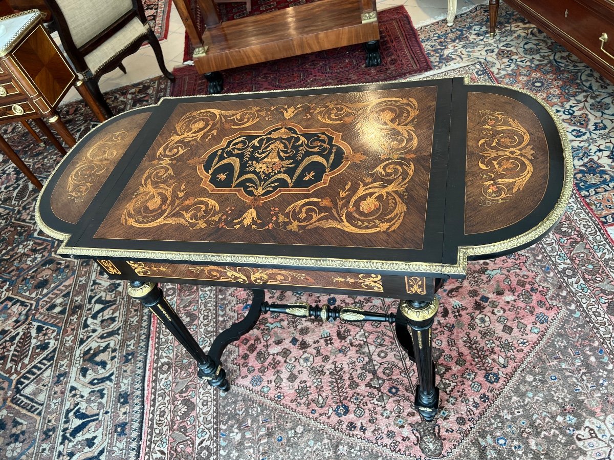 Table / Bureau En Marqueterie  d'Epoque Napoléon III 