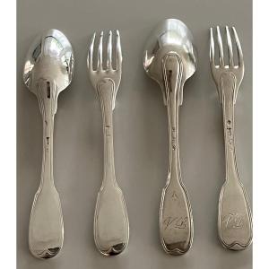 18th Century Solid Silver Cutlery From Farmers General 