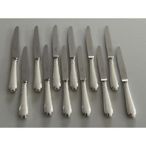 Christofle Pompadour Model 12 Dessert / Cheese / Dessert Knives  