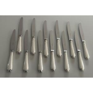 Christofle Pompadour Model 12 Table Knives 