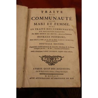 Treaty Of The Community Between Husband And Wife 1754 By Denis Le Brun