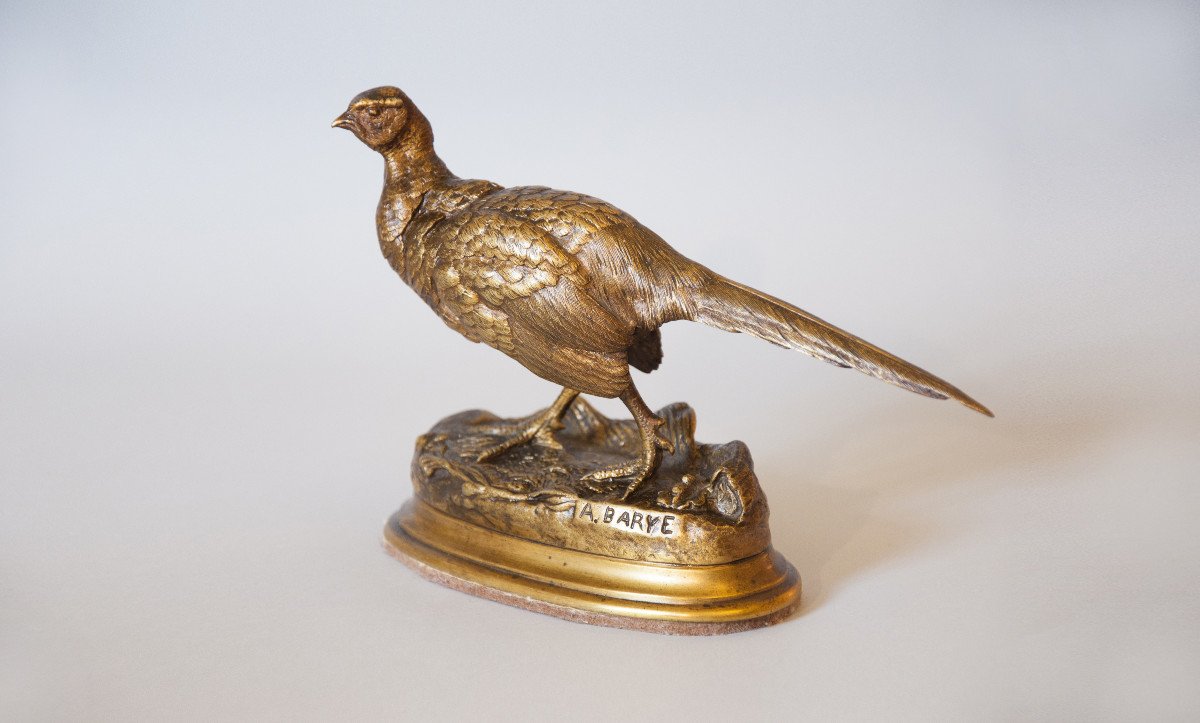  Louis Alfred Barye Known As Barye Fils (1839-1895), Pheasant, Sculpture, Bronze-photo-2