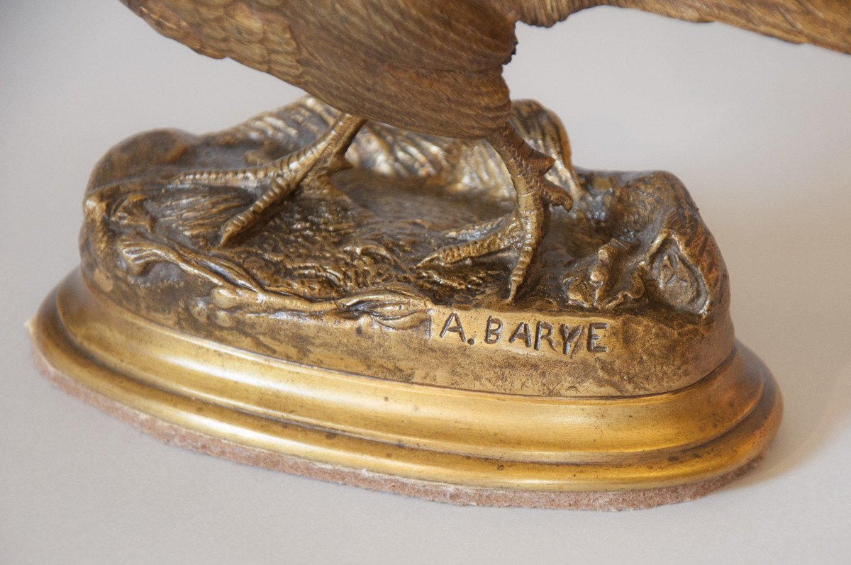  Louis Alfred Barye dit Barye Fils (1839-1895), Faisan, Sculpture, Bronze-photo-4