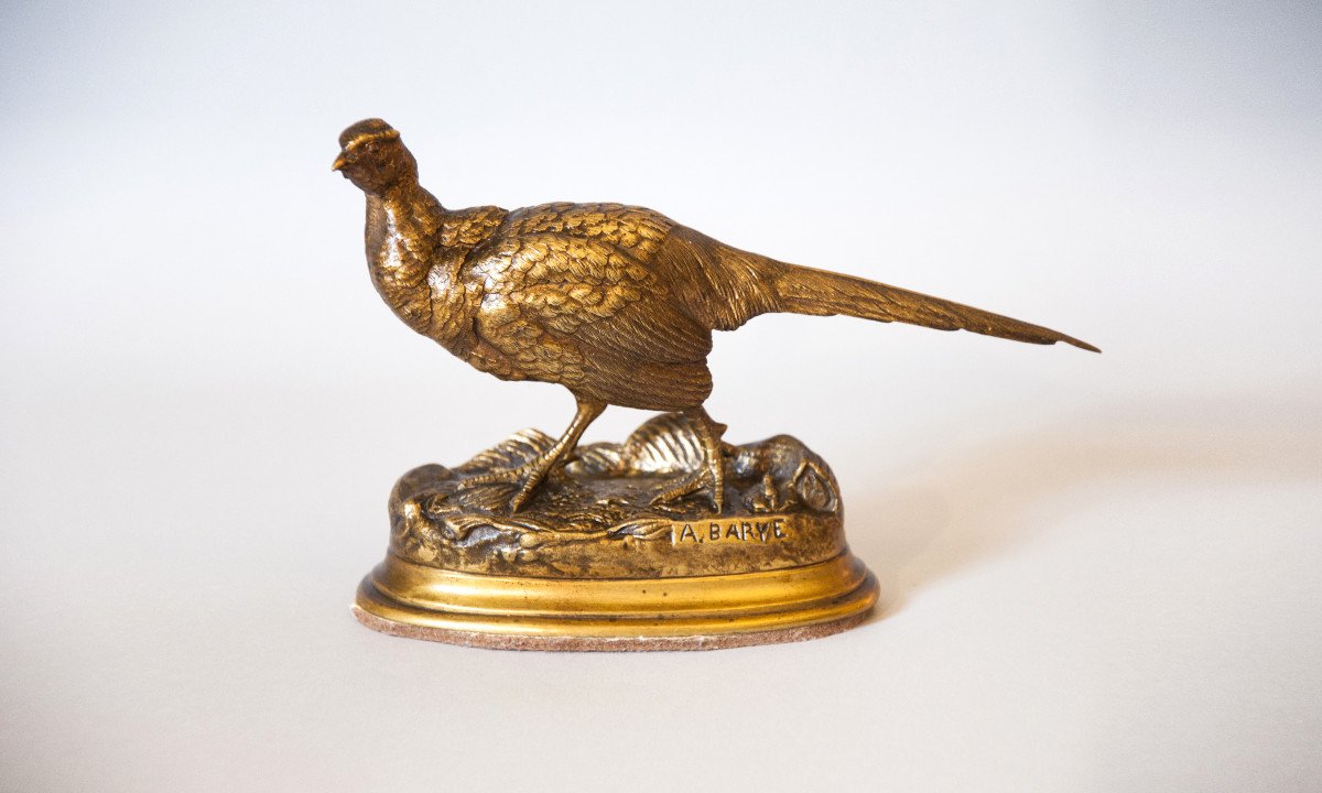  Louis Alfred Barye Known As Barye Fils (1839-1895), Pheasant, Sculpture, Bronze