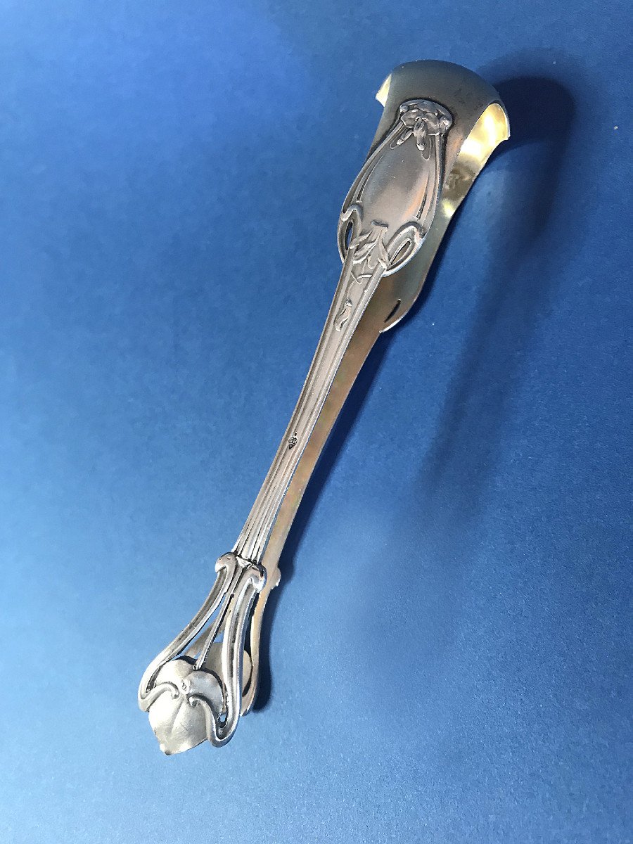 Sugar Tongs, Silver And Vermeil, Art Nouveau