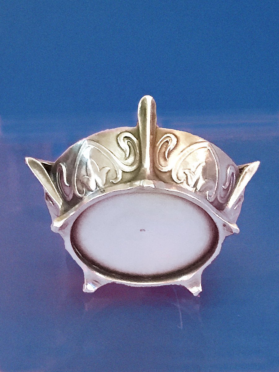 Boîte à fard ou à pilules, argent et vermeil, c. 1900-photo-3