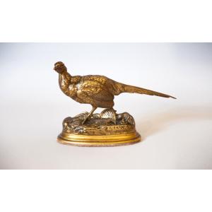  Louis Alfred Barye Known As Barye Fils (1839-1895), Pheasant, Sculpture, Bronze