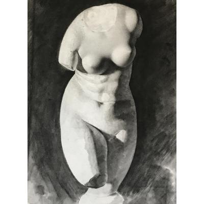 Torse dessiné d’après l’Antique (Aphrodite de Cnide), France, début XXe siècle