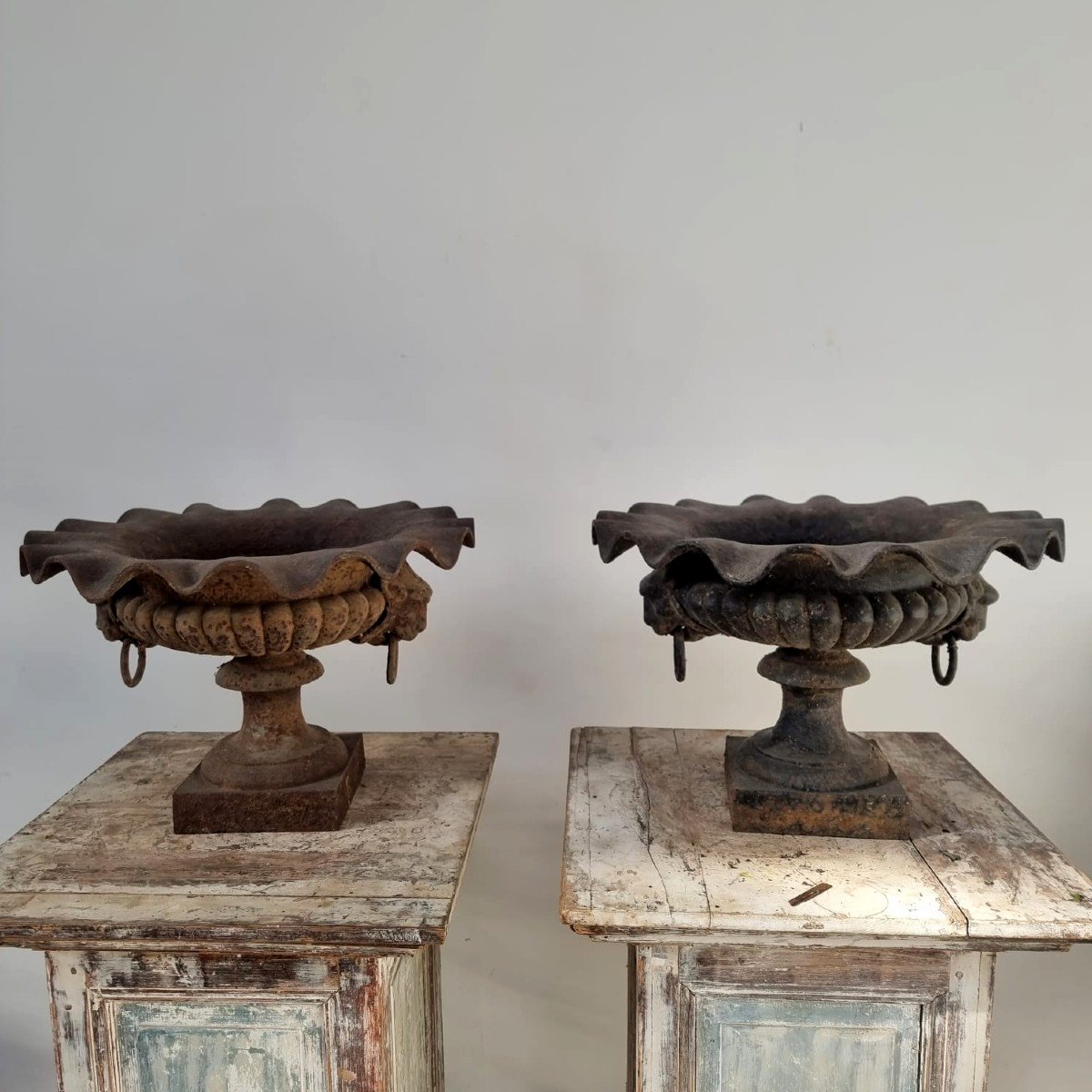 Pair Of Cast Iron Garden Basins