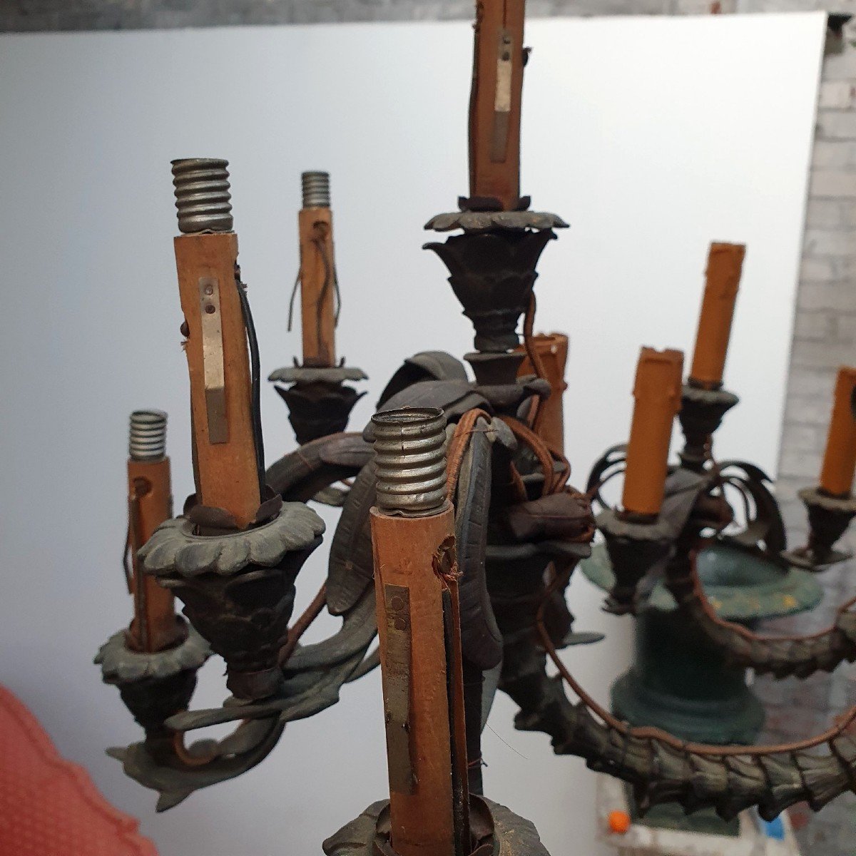 Important 19th Bronze Chandelier-photo-5