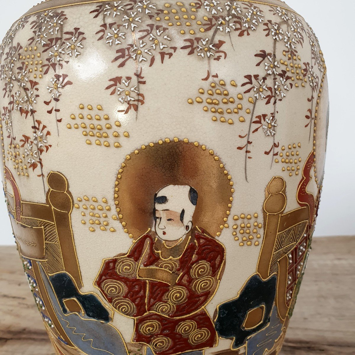 Paire de vases Japonais en céramique-photo-3