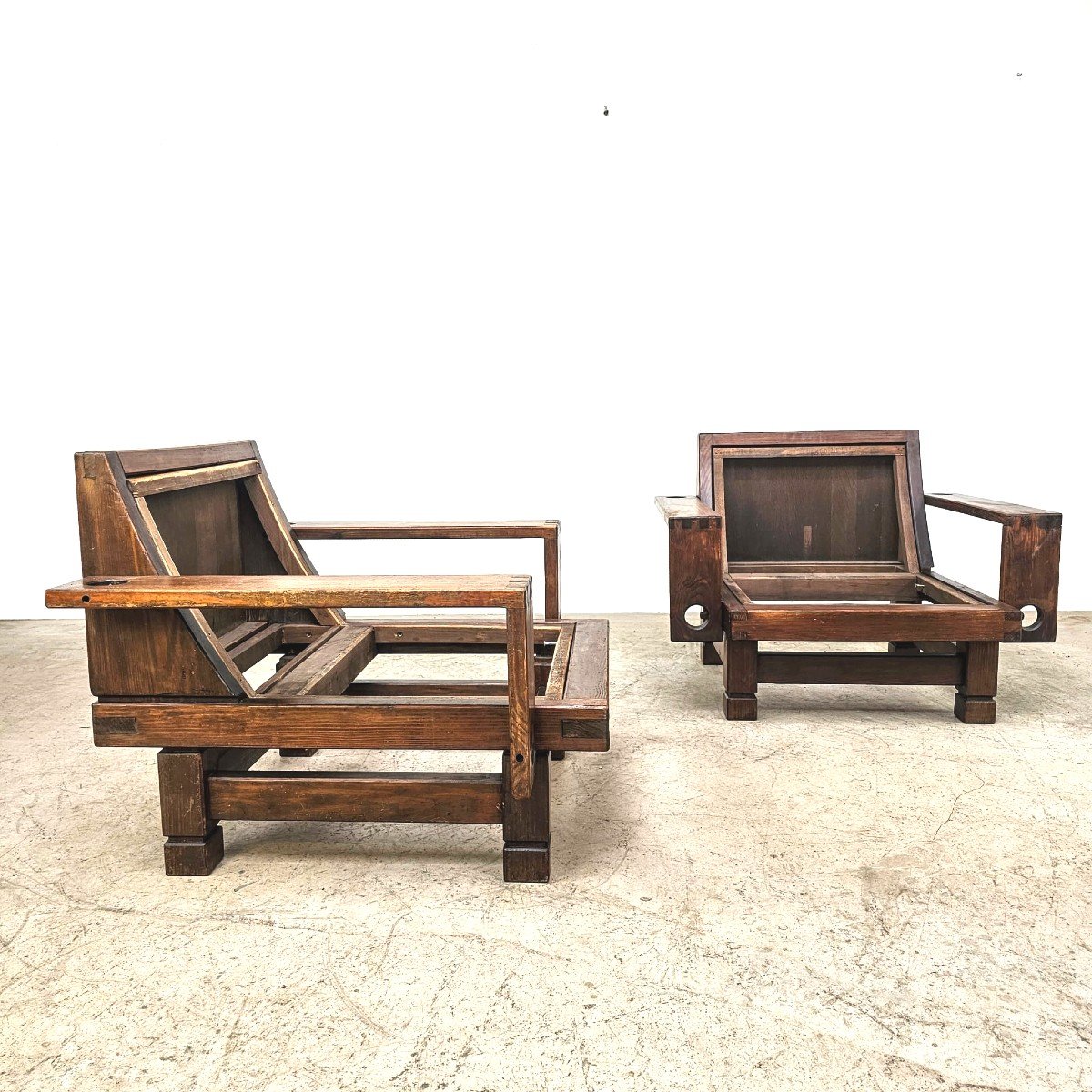 Pair Of Constructivist Armchairs