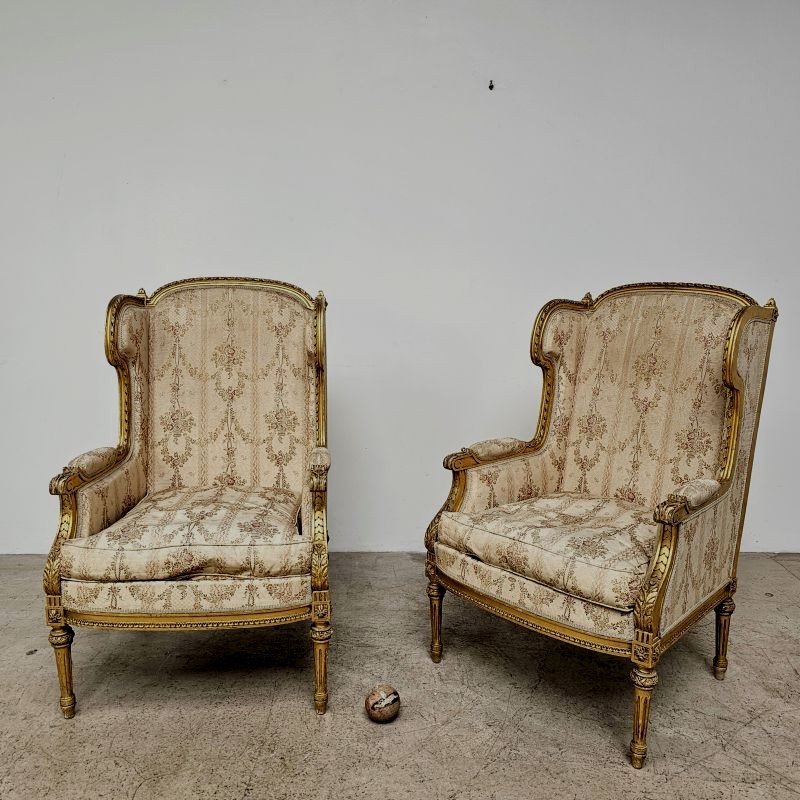 Pair Of Gilded St Louis 16 Armchairs-photo-1