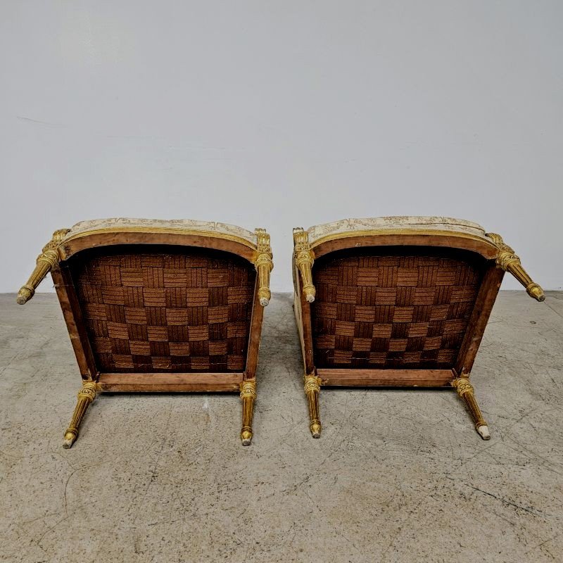 Pair Of Gilded St Louis 16 Armchairs-photo-5