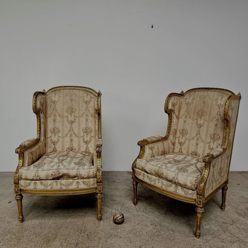 Pair Of Gilded St Louis 16 Armchairs