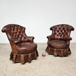 Pair Of Niii Leather Armchairs