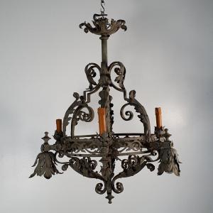 19th Century Metal Chandelier