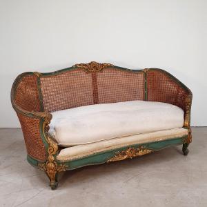 St Louis 15 Cane Basket Sofa