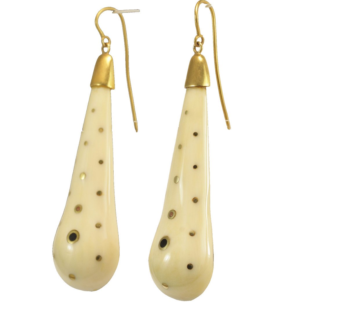 Antique Ivory Piquè Gold Earrings-photo-3