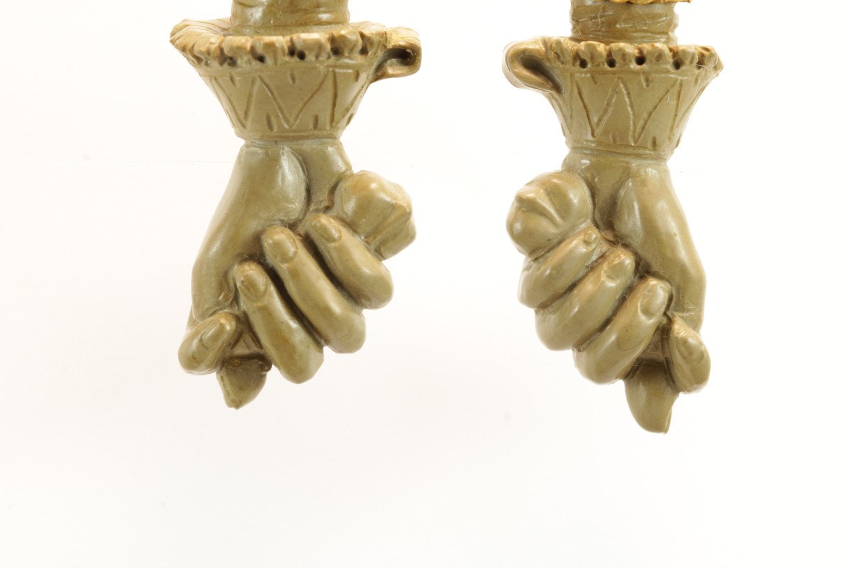 Antique Lava Carved Gold Earrings-photo-1
