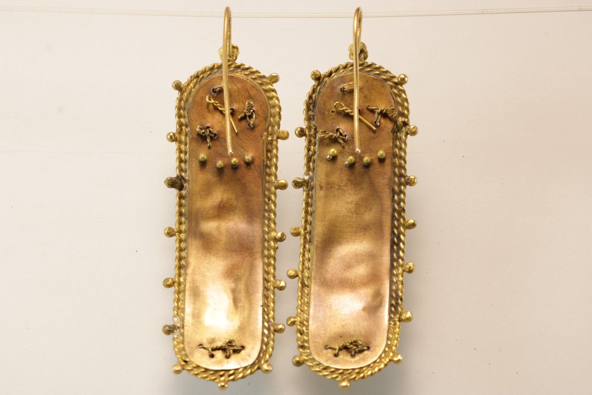 Antique Pearls Gold Earrings-photo-2