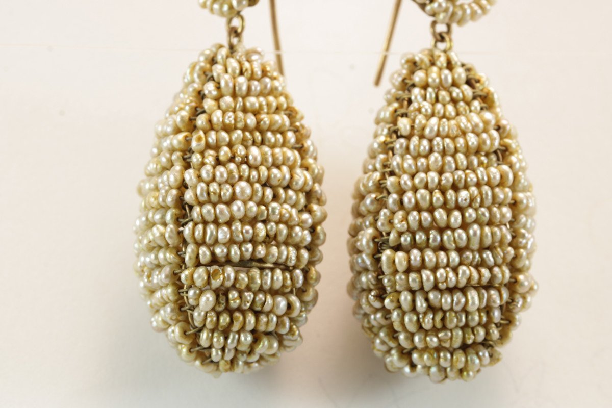 Antique Pearls Gold Earrings-photo-1