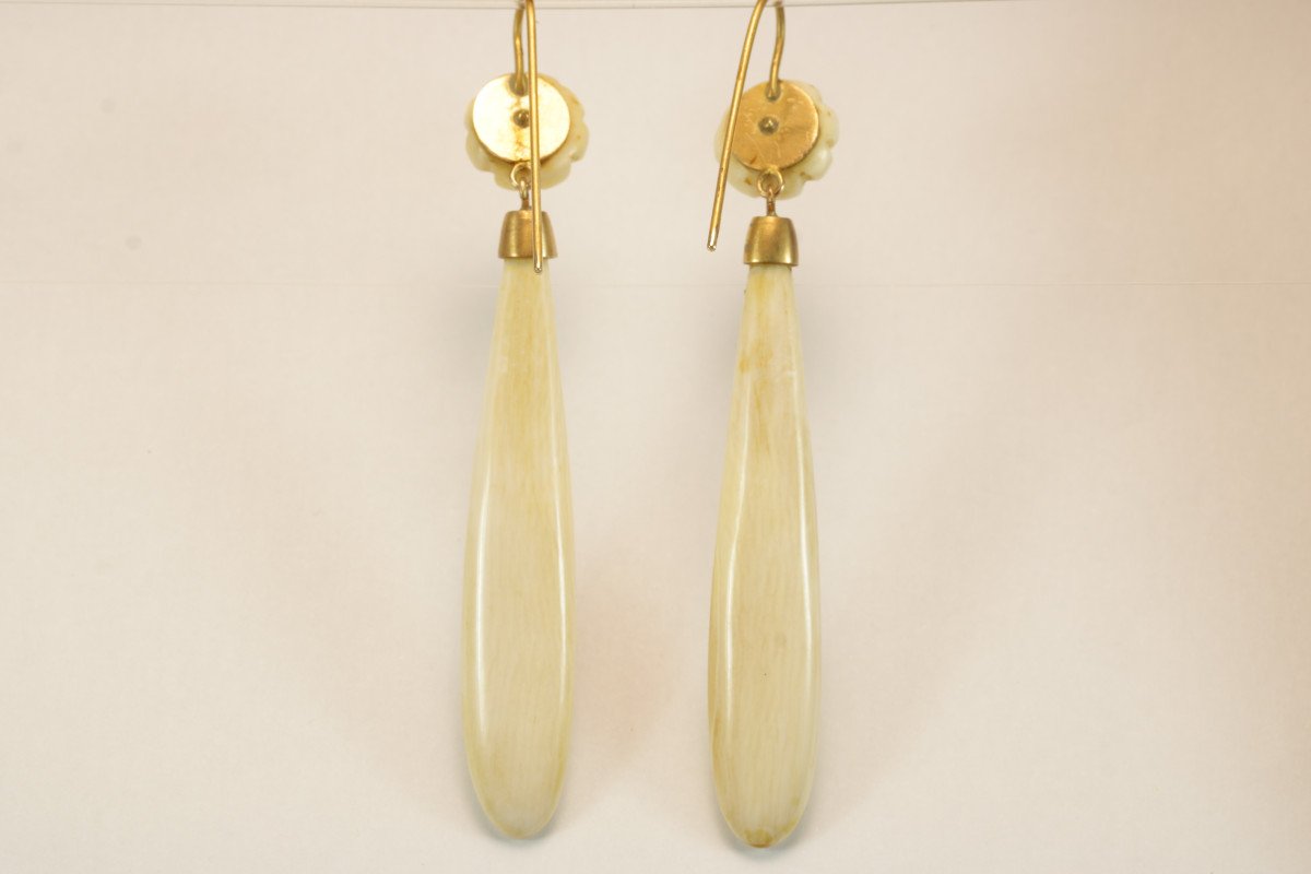 Antique Ivory Piquè Gold Earrings-photo-2