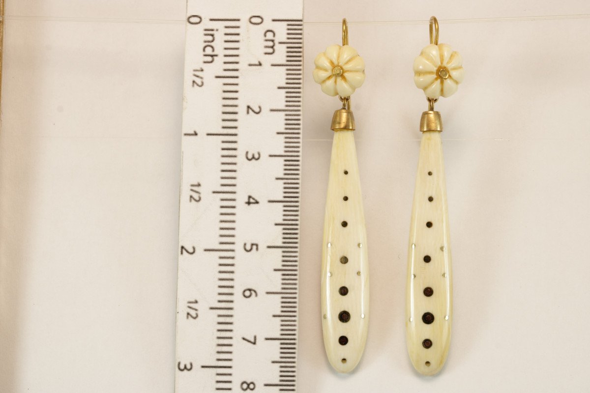 Antique Ivory Piquè Gold Earrings-photo-3