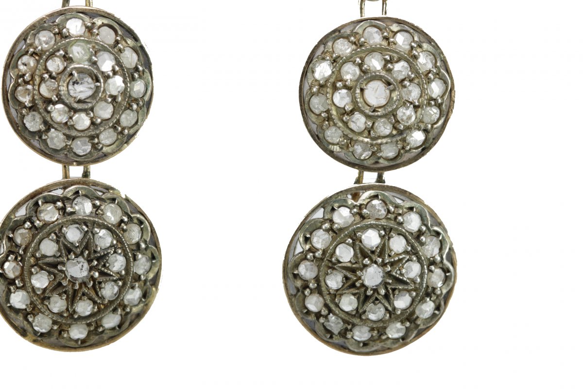 Antique Diamonds Gold Earrings-photo-4