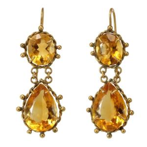 Antique Topaz Gold Earrings