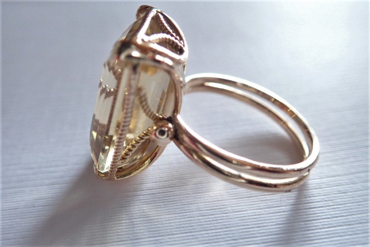 18k Gold Quartz Ring-photo-2