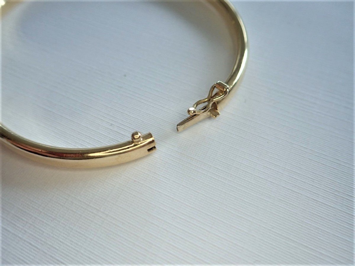 18k Gold Opening Bangle Bracelet-photo-2