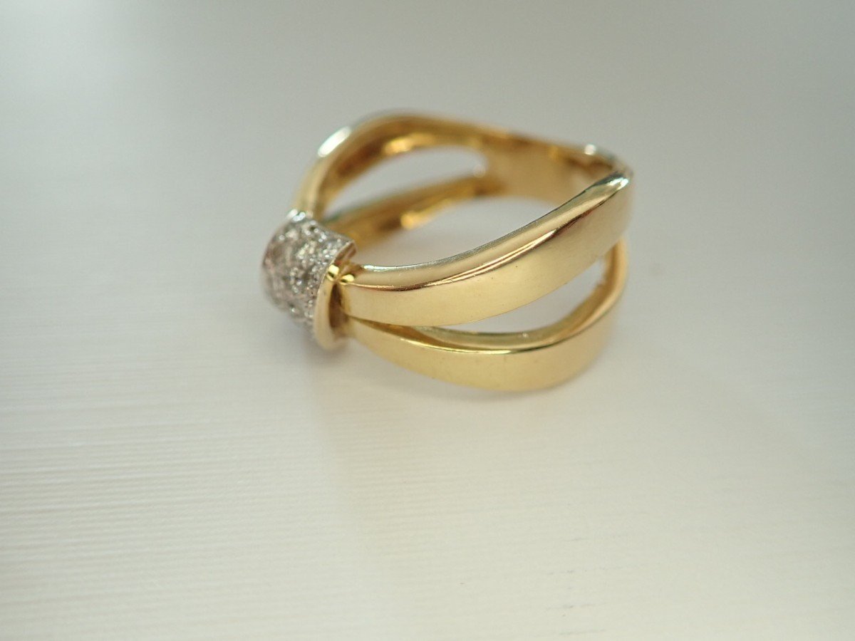 Vintage 18k Gold Diamond Ring-photo-2