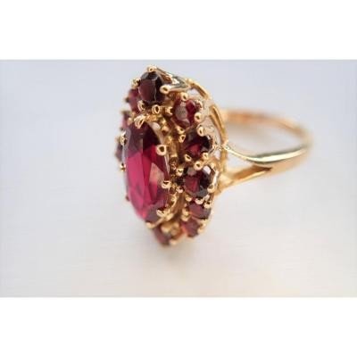 18k Gold Garnet Ring-photo-2